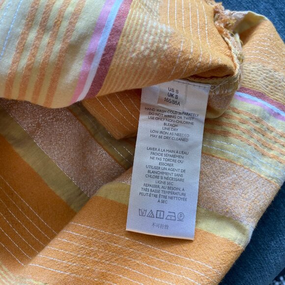 Anthropologie Pilcro The Serena Surf Henley, Yellow Combo, Size S - Picture 6 of 7